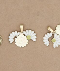 5 pc. Daisy Charms, Split Flower with Blank Behind, 28mm x 19mm | TMP-014