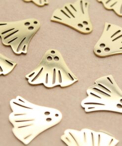4 pc. Ghost Charms, Gold-Plated Stainless Steel Ghosts, 18.5mm x 17mm | MIS-197*