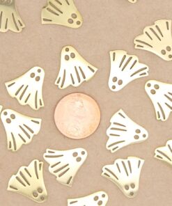 4 pc. Ghost Charms, Gold-Plated Stainless Steel Ghosts, 18.5mm x 17mm | MIS-197*
