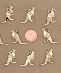 2 pc. Origami Kangaroo Charms, 18K Gold Plated, 27mm x 23mm x 5mm | MIS-198**