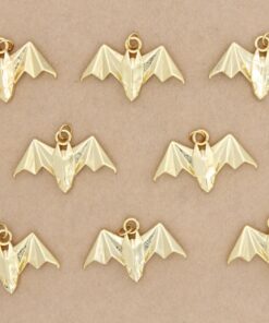 2 pc. Origami Bat Charms, 18K Gold Plated, 33mm x 20mm x 6mm | MIS-202**
