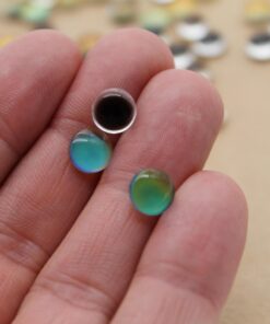 4 pc. Color-Changing Domed Cabochons, Half-Round Mood Cabs, 8mm x 4.5mm | MIS-213*