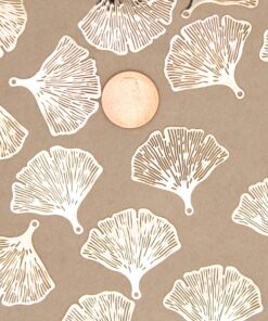 8 pc. Laser Cut Gingko Leaf Charms, Gold Skeleton Leaves, 33mm x 30mm | MIS-215*