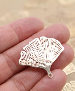 8 pc. Laser Cut Gingko Leaf Charms, Gold Skeleton Leaves, 33mm x 30mm | MIS-215*