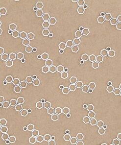 25 pc. Antique Silver Honeycomb Charms, 2 Loop Connectors, 27mm x 13mm | MIS-218**
