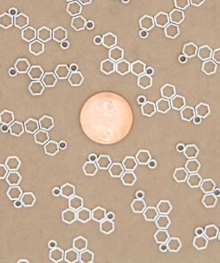 25 pc. Antique Silver Honeycomb Charms, 2 Loop Connectors, 27mm x 13mm | MIS-218**
