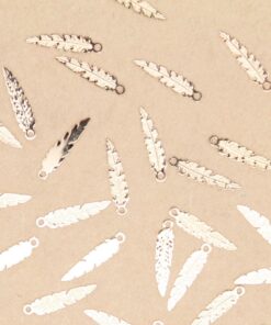 20 pc. Laser Cut Feather Charms, Gold Plated, 17mm x 4mm | MIS-227*