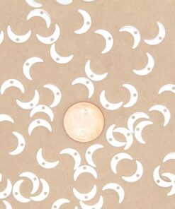 20 pc. Stainless Steel Moon Charms, Center Hole, 11mm x 7mm | MIS-219*