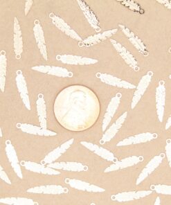 20 pc. Laser Cut Feather Charms, Gold Plated, 17mm x 4mm | MIS-227*