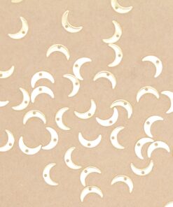 20 pc.Gold Plated Stainless Steel Moon Charms, Center Hole, 11mm x 7mm | MIS-225*