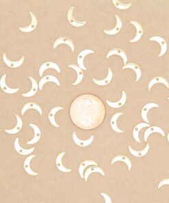 20 pc.Gold Plated Stainless Steel Moon Charms, Center Hole, 11mm x 7mm | MIS-225*