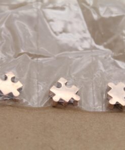 2 pc. Puzzle Charms, Rose Gold Plated Stainless Steel, 10mm x 10mm x 3mm | MIS-244*