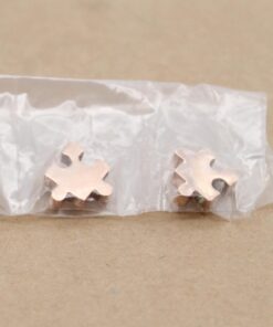 2 pc. Puzzle Charms, Rose Gold Plated Stainless Steel, 10mm x 10mm x 3mm | MIS-244*
