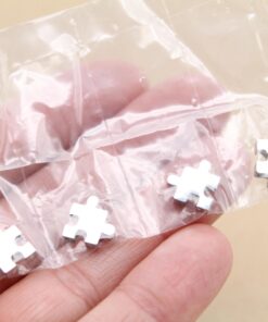 2 pc. Puzzle Charms, Stainless Steel, 10mm x 10mm x 3mm | MIS-247**