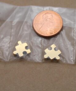 2 pc. Puzzle Charms, Gold Plated Stainless Steel, 10mm x 10mm x 3mm | MIS-249*