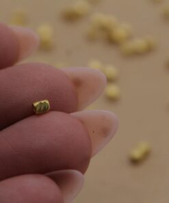 20 pc. 14k Gold Plated Lined Cube Beads, 3mm x 2.5mm x 2.5mm | MIS-257**