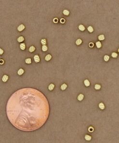 20 pc. 14k Gold Plated Lined Cube Beads, 3mm x 2.5mm x 2.5mm | MIS-257**