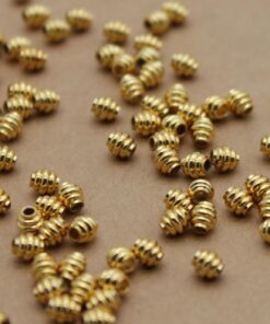 25 pc. Beehive-Shaped Beads, Gold-Plated, 4mm x 4mm | MIS-267*