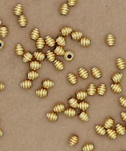 25 pc. Beehive-Shaped Beads, Gold-Plated, 4mm x 4mm | MIS-267*
