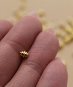 25 pc. Beehive-Shaped Beads, Gold-Plated, 4mm x 4mm | MIS-267*