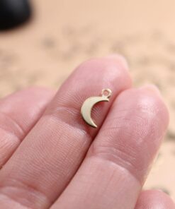 16 pc. Tiny Moon Charms, 24K Gold Plated, 10.5mm x 5.5mm | MIS-269**