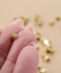 8 pc. Hexagonal Spacer Beads, Gold Plated Stainless Steel, 4.5mm x 4mm | MIS-272