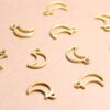 10 pc. Gold Plated Moon Charms, Open-Backed Bezel Charms, 15mm x 10mm | TMP-015