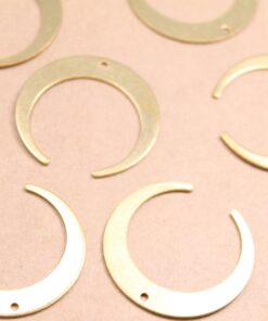6 pc. Raw Brass Crescent Moon Charms, 27mm x 26mm | MIS-309*