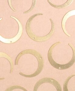 6 pc. Raw Brass Crescent Moon Charms, 27mm x 26mm | MIS-309*