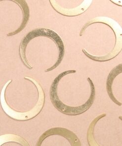 6 pc. Raw Brass Crescent Moon Charms, 27mm x 26mm | MIS-309*