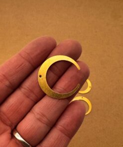 6 pc. Raw Brass Crescent Moon Charms, 27mm x 26mm | MIS-309*