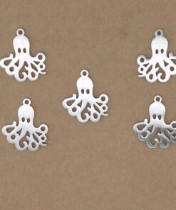 3 pc. Octopus Charms, Laser Cut Stainless Steel, 20mm x 17.5mm | MIS-314*