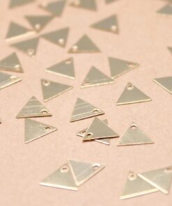 20 pc. 24K Gold Plated Trianlge Charms, 7.5mm x 6.5mm | MIS-317*