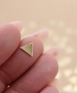 20 pc. 24K Gold Plated Trianlge Charms, 7.5mm x 6.5mm | MIS-317*