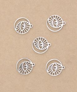 2 pc. Boho Moon & Evil Eye Charms, All-Seeing Eye, Stainless Steel, 17mm x 14.5mm | MIS-326*