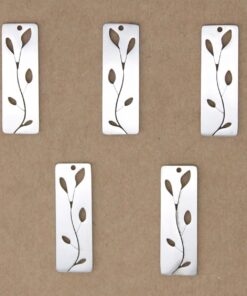 3 pc. Cutout Vine Charm, Laser Cut Stainless Steel, 28mm x 9mm | MIS-334*