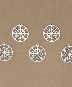 3 pc. Snowflake Charms, Laser Cut Stainless Steel, 22mm x 20mm | MIS-335*