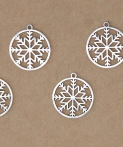 3 pc. Snowflake Charms, Laser Cut Stainless Steel, 22mm x 20mm | MIS-335*