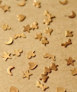 20 pc. Raw Brass Tiny Shape Confetti Mix - made in USA | RB-714