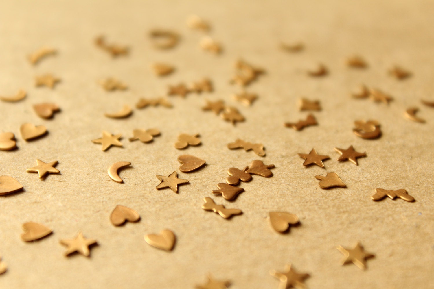 20 pc. Raw Brass Tiny Shape Confetti Mix - made in USA | RB-714