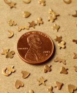 20 pc. Raw Brass Tiny Shape Confetti Mix - made in USA | RB-714