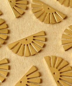 8 pc. Raw Brass Sun Charms: 24mm by 12mm - made in USA | MIS-226*