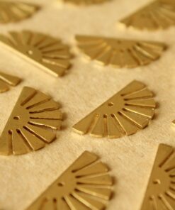8 pc. Raw Brass Sun Charms: 24mm by 12mm - made in USA | MIS-226*