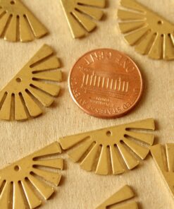 8 pc. Raw Brass Sun Charms: 24mm by 12mm - made in USA | MIS-226*