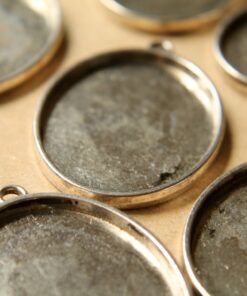 3 pc. Oval Antique Silver Pendant Bezel Setting, 30mm x 40mm diameter | FI-191