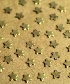 30 pc. Tiny Antique Brass Plated Stars: 5mm by 5mm - made in USA | AB-202