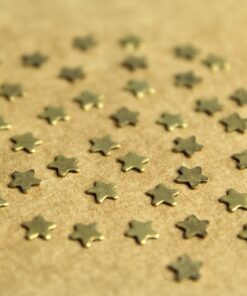 30 pc. Tiny Antique Brass Plated Stars: 5mm by 5mm - made in USA | AB-202