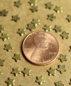 30 pc. Tiny Antique Brass Plated Stars: 5mm by 5mm - made in USA | AB-202