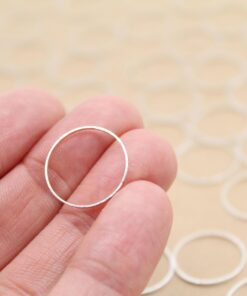 100 pc. Silver Plated Circle Links, 18mm Diameter Rings | FI-688