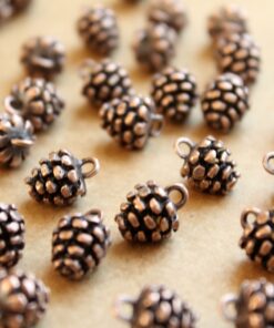 20 pc. Antique Copper Pine Cone Charms, 9mm by 9mm | MIS-189